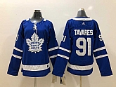 Women Maple Leafs 91 John Tavares Blue Adidas Jersey